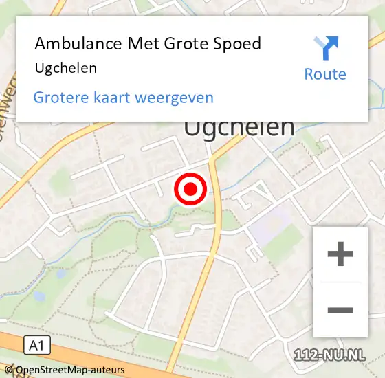 Locatie op kaart van de 112 melding: Ambulance Met Grote Spoed Naar Ugchelen op 1 maart 2024 19:50