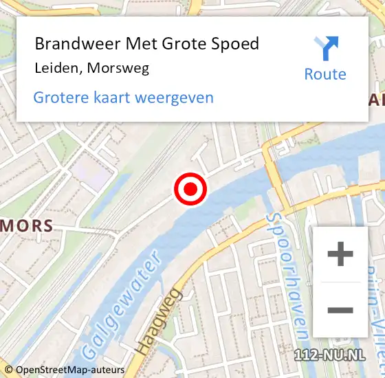 Locatie op kaart van de 112 melding: Brandweer Met Grote Spoed Naar Leiden, Morsweg op 1 maart 2024 21:47