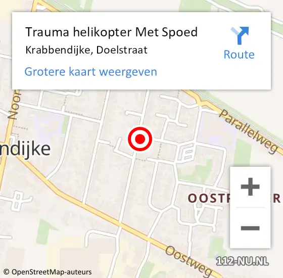 Locatie op kaart van de 112 melding: Trauma helikopter Met Spoed Naar Krabbendijke, Doelstraat op 1 maart 2024 22:51