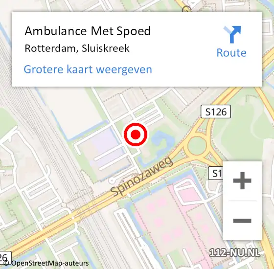 Locatie op kaart van de 112 melding: Ambulance Met Spoed Naar Rotterdam, Sluiskreek op 1 maart 2024 23:57