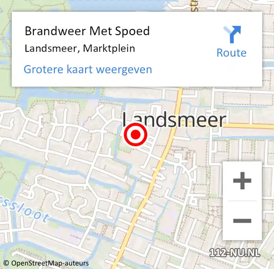 Locatie op kaart van de 112 melding: Brandweer Met Spoed Naar Landsmeer, Marktplein op 2 maart 2024 00:37