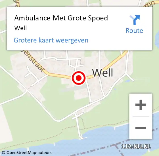 Locatie op kaart van de 112 melding: Ambulance Met Grote Spoed Naar Well op 2 maart 2024 02:06
