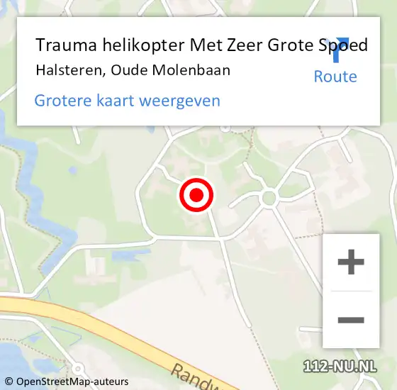 Locatie op kaart van de 112 melding: Trauma helikopter Met Zeer Grote Spoed Naar Halsteren, Oude Molenbaan op 2 maart 2024 03:22