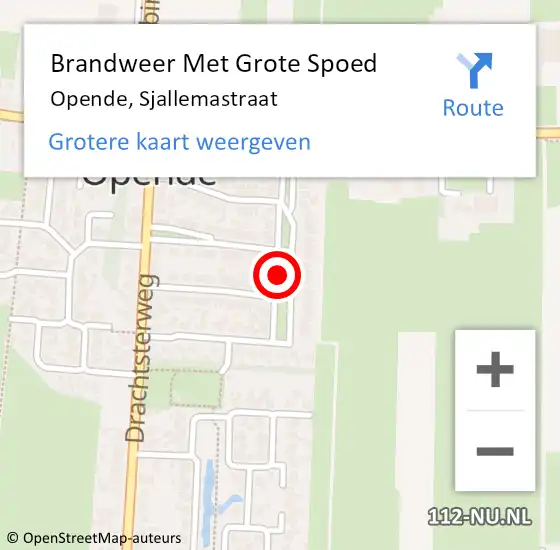 Locatie op kaart van de 112 melding: Brandweer Met Grote Spoed Naar Opende, Sjallemastraat op 2 maart 2024 04:35