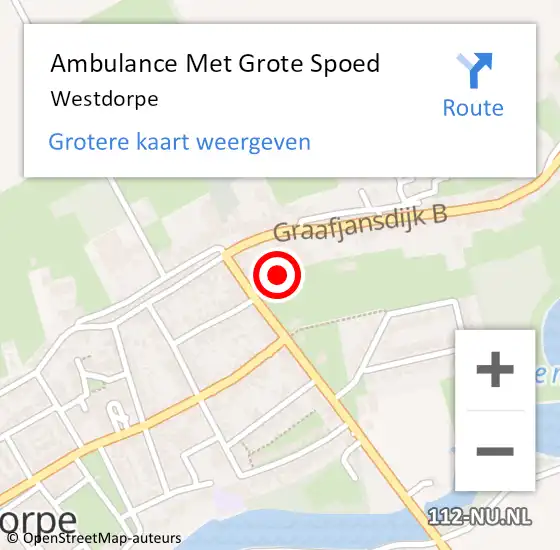 Locatie op kaart van de 112 melding: Ambulance Met Grote Spoed Naar Westdorpe op 2 maart 2024 06:24