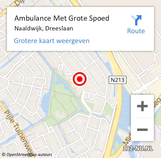 Locatie op kaart van de 112 melding: Ambulance Met Grote Spoed Naar Naaldwijk, Dreeslaan op 2 maart 2024 08:23