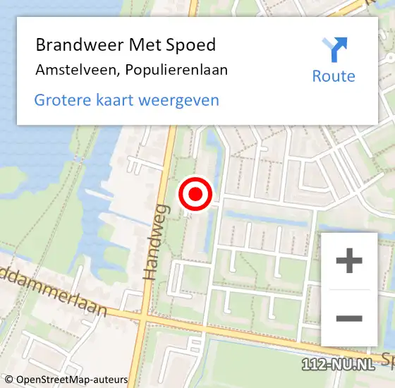 Locatie op kaart van de 112 melding: Brandweer Met Spoed Naar Amstelveen, Populierenlaan op 2 maart 2024 08:51