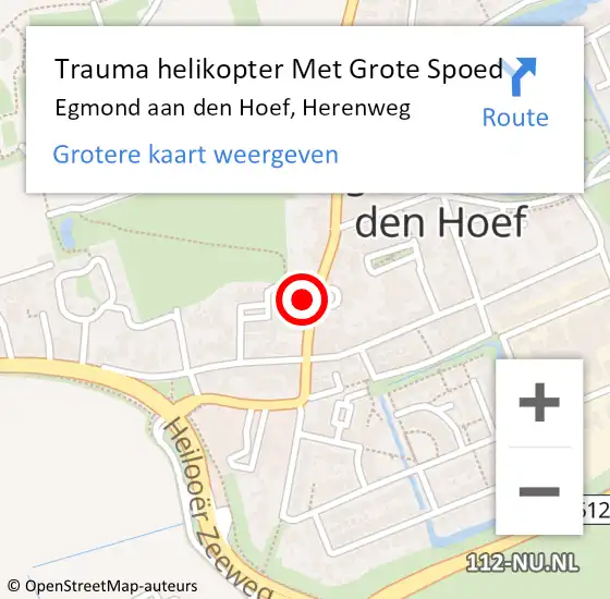 Locatie op kaart van de 112 melding: Trauma helikopter Met Grote Spoed Naar Egmond aan den Hoef, Herenweg op 2 maart 2024 10:52