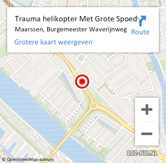 Locatie op kaart van de 112 melding: Trauma helikopter Met Grote Spoed Naar Maarssen, Burgemeester Waverijnweg op 2 maart 2024 11:56