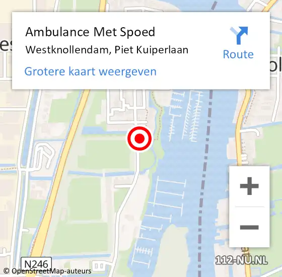 Locatie op kaart van de 112 melding: Ambulance Met Spoed Naar Westknollendam, Piet Kuiperlaan op 2 maart 2024 12:16