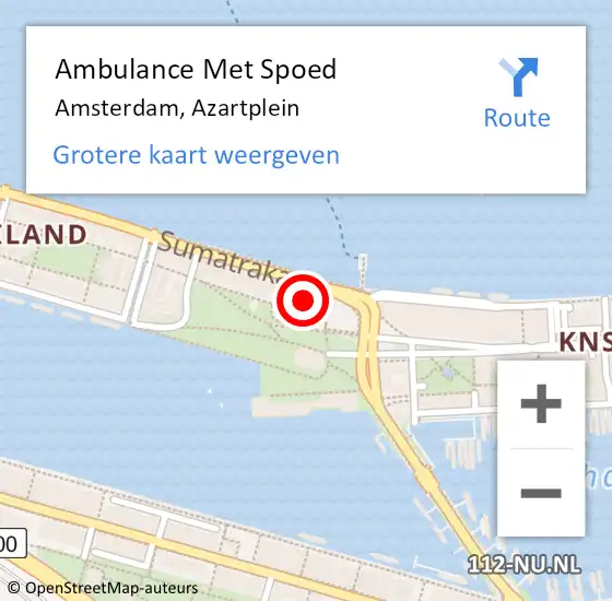 Locatie op kaart van de 112 melding: Ambulance Met Spoed Naar Amsterdam, Azartplein op 2 maart 2024 13:13
