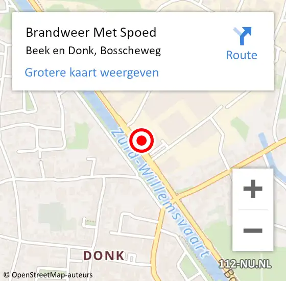 Locatie op kaart van de 112 melding: Brandweer Met Spoed Naar Beek en Donk, Bosscheweg op 2 maart 2024 13:48