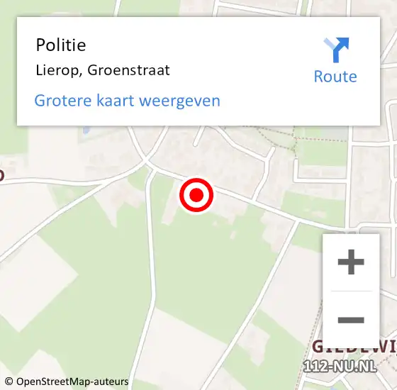 Locatie op kaart van de 112 melding: Politie Lierop, Groenstraat op 2 maart 2024 13:48