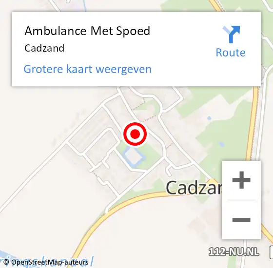 Locatie op kaart van de 112 melding: Ambulance Met Spoed Naar Cadzand op 2 maart 2024 15:04