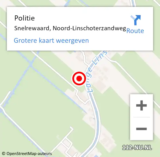 Locatie op kaart van de 112 melding: Politie Snelrewaard, Noord-Linschoterzandweg op 2 maart 2024 15:15