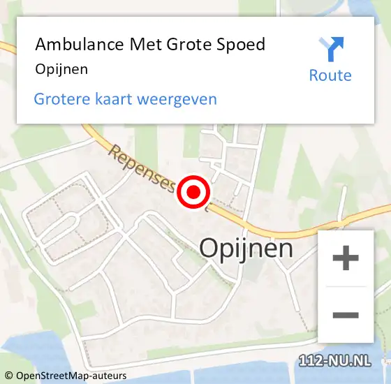 Locatie op kaart van de 112 melding: Ambulance Met Grote Spoed Naar Opijnen op 2 maart 2024 15:38