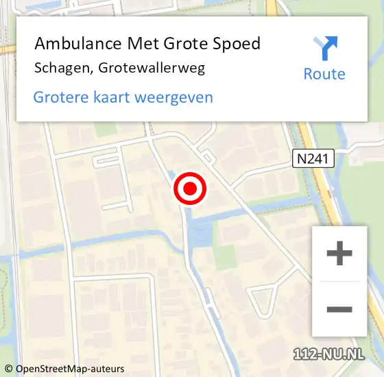 Locatie op kaart van de 112 melding: Ambulance Met Grote Spoed Naar Schagen, Grotewallerweg op 2 maart 2024 15:42