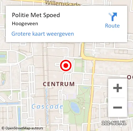 Locatie op kaart van de 112 melding: Politie Met Spoed Naar Hoogeveen op 2 maart 2024 15:53