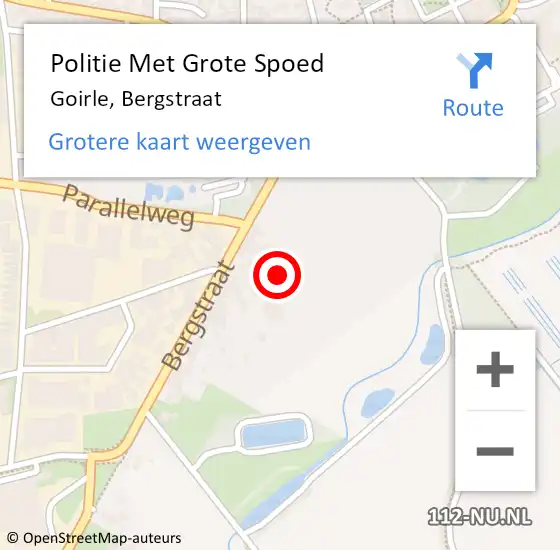 Locatie op kaart van de 112 melding: Politie Met Grote Spoed Naar Goirle, Bergstraat op 2 maart 2024 18:01