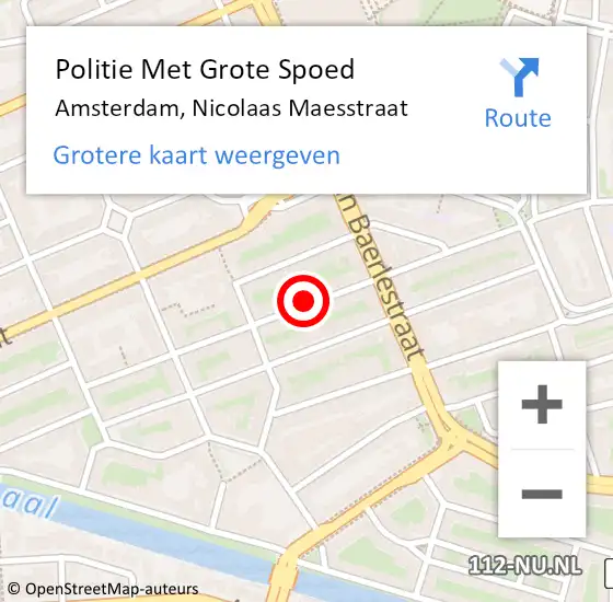 Locatie op kaart van de 112 melding: Politie Met Grote Spoed Naar Amsterdam, Nicolaas Maesstraat op 2 maart 2024 18:28