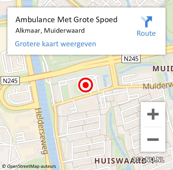 Locatie op kaart van de 112 melding: Ambulance Met Grote Spoed Naar Alkmaar, Muiderwaard op 2 maart 2024 19:00
