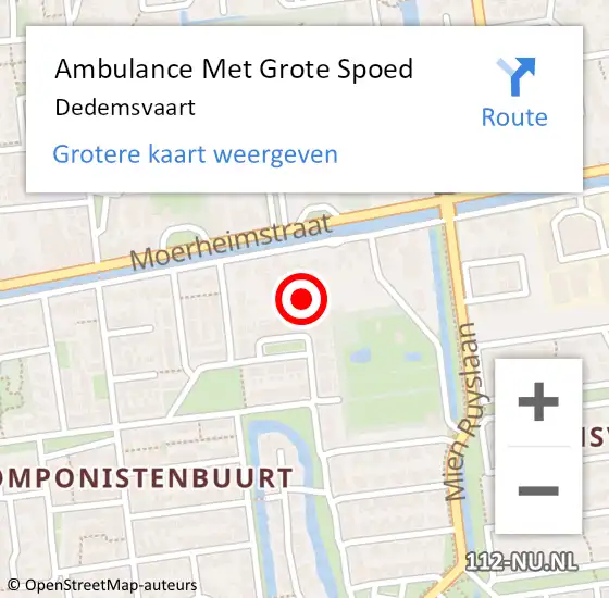 Locatie op kaart van de 112 melding: Ambulance Met Grote Spoed Naar Dedemsvaart op 2 maart 2024 19:30