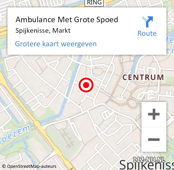 Locatie op kaart van de 112 melding: Ambulance Met Grote Spoed Naar Spijkenisse, Markt op 2 maart 2024 19:46