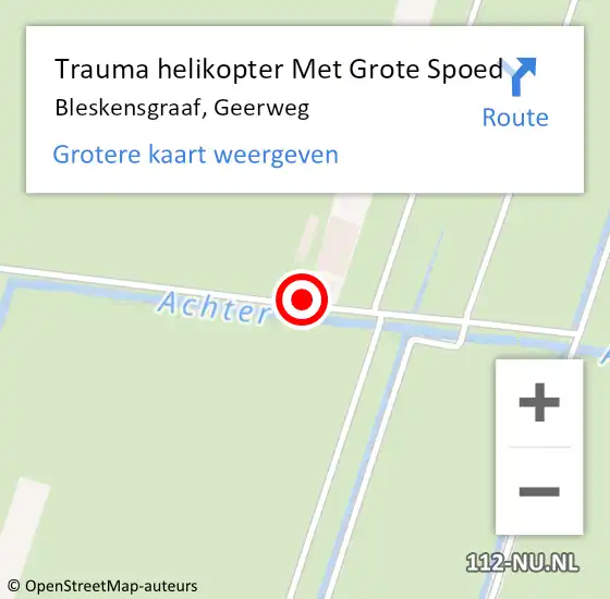 Locatie op kaart van de 112 melding: Trauma helikopter Met Grote Spoed Naar Bleskensgraaf, Geerweg op 2 maart 2024 19:50