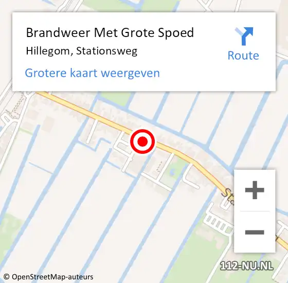 Locatie op kaart van de 112 melding: Brandweer Met Grote Spoed Naar Hillegom, Stationsweg op 2 maart 2024 20:30