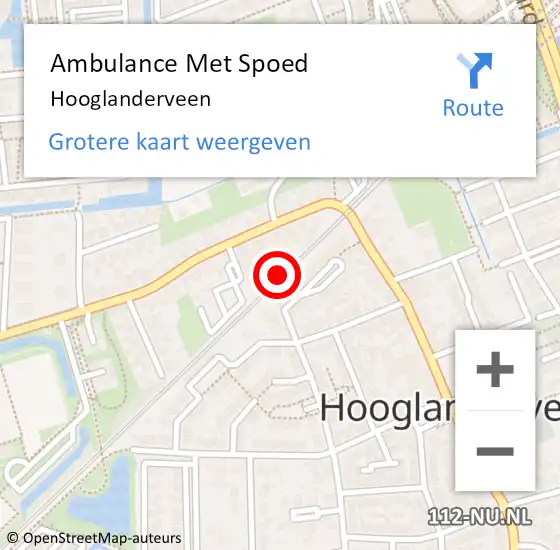 Locatie op kaart van de 112 melding: Ambulance Met Spoed Naar Hooglanderveen op 2 maart 2024 21:31