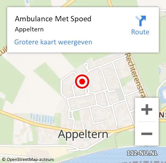 Locatie op kaart van de 112 melding: Ambulance Met Spoed Naar Appeltern op 2 maart 2024 22:31