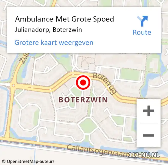 Locatie op kaart van de 112 melding: Ambulance Met Grote Spoed Naar Julianadorp, Boterzwin op 2 maart 2024 23:06