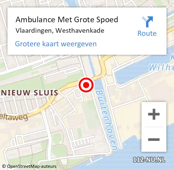 Locatie op kaart van de 112 melding: Ambulance Met Grote Spoed Naar Vlaardingen, Westhavenkade op 2 maart 2024 23:43