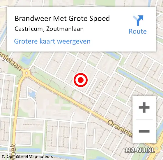 Locatie op kaart van de 112 melding: Brandweer Met Grote Spoed Naar Castricum, Zoutmanlaan op 3 maart 2024 01:30