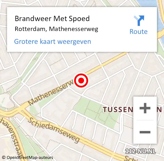 Locatie op kaart van de 112 melding: Brandweer Met Spoed Naar Rotterdam, Mathenesserweg op 3 maart 2024 02:29