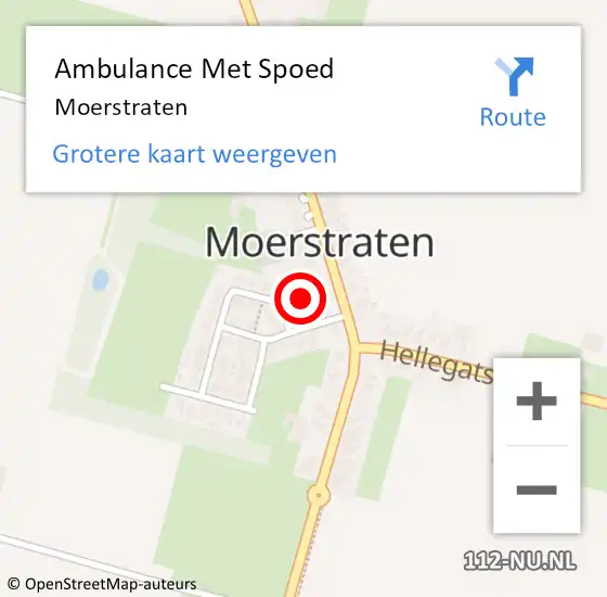 Locatie op kaart van de 112 melding: Ambulance Met Spoed Naar Moerstraten op 3 maart 2024 03:52