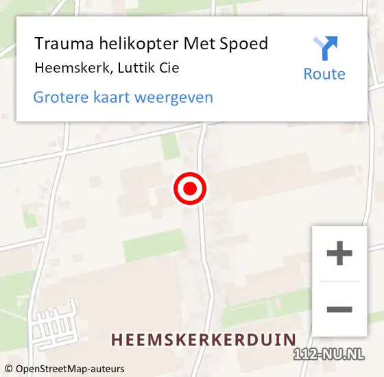 Locatie op kaart van de 112 melding: Trauma helikopter Met Spoed Naar Heemskerk, Luttik Cie op 3 maart 2024 04:31