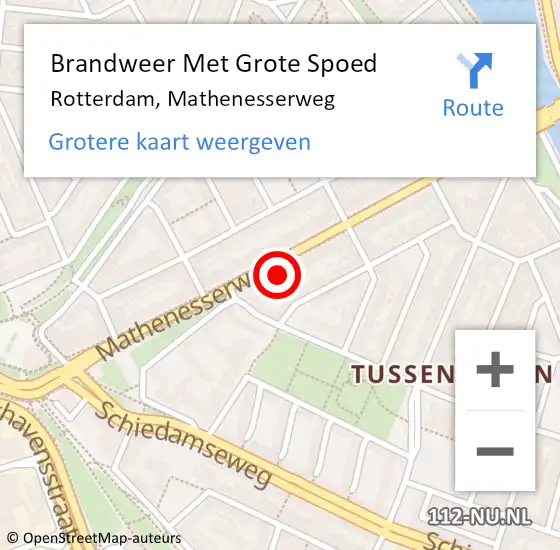 Locatie op kaart van de 112 melding: Brandweer Met Grote Spoed Naar Rotterdam, Mathenesserweg op 3 maart 2024 04:36