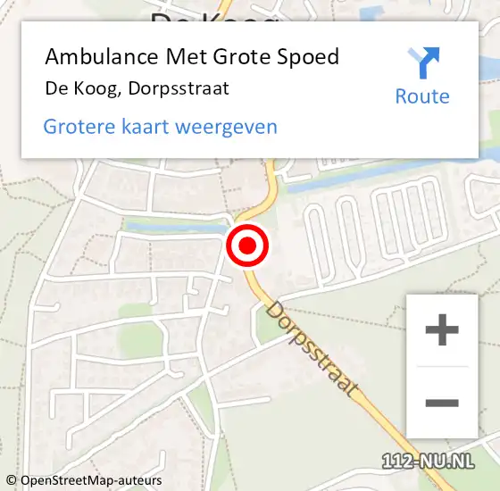 Locatie op kaart van de 112 melding: Ambulance Met Grote Spoed Naar De Koog, Dorpsstraat op 3 maart 2024 05:45
