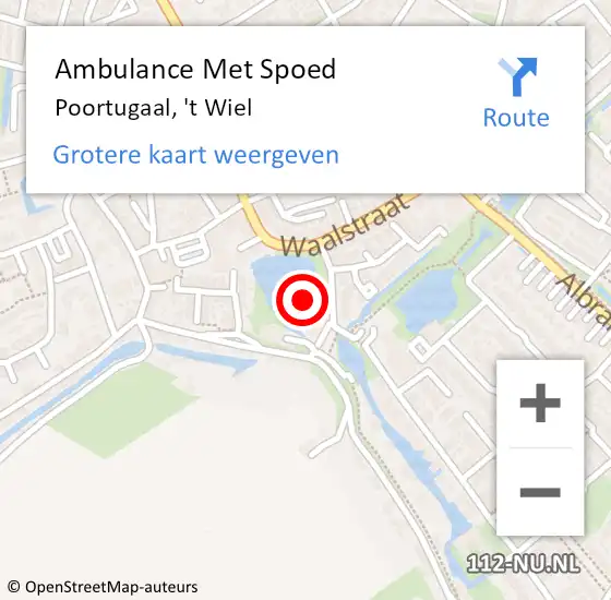 Locatie op kaart van de 112 melding: Ambulance Met Spoed Naar Poortugaal, 't Wiel op 3 maart 2024 08:30
