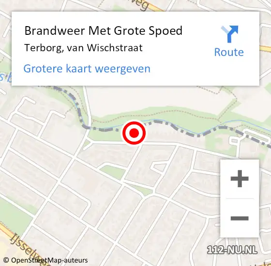 Locatie op kaart van de 112 melding: Brandweer Met Grote Spoed Naar Terborg, van Wischstraat op 3 maart 2024 09:21