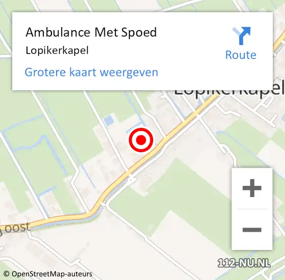 Locatie op kaart van de 112 melding: Ambulance Met Spoed Naar Lopikerkapel op 3 maart 2024 10:25