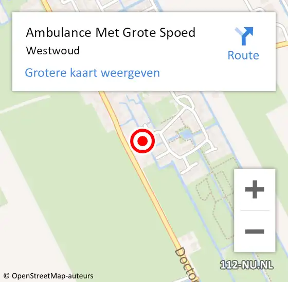 Locatie op kaart van de 112 melding: Ambulance Met Grote Spoed Naar Westwoud op 3 maart 2024 10:48
