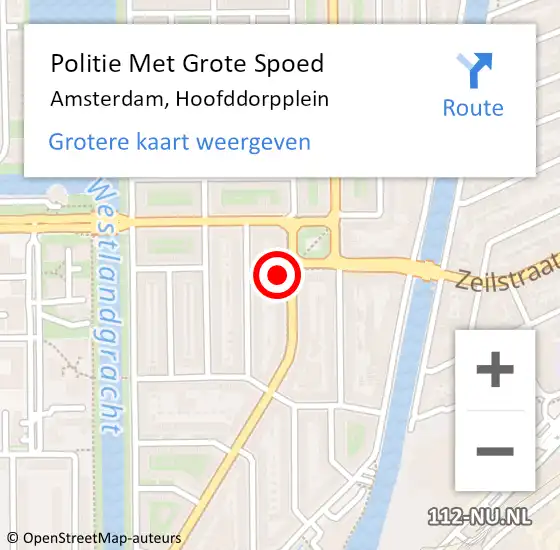 Locatie op kaart van de 112 melding: Politie Met Grote Spoed Naar Amsterdam, Hoofddorpplein op 3 maart 2024 11:49