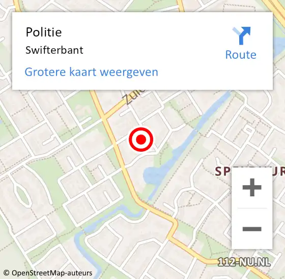 Locatie op kaart van de 112 melding: Politie Swifterbant op 3 maart 2024 12:16