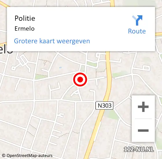 Locatie op kaart van de 112 melding: Politie Ermelo op 3 maart 2024 12:26