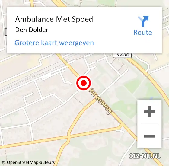 Locatie op kaart van de 112 melding: Ambulance Met Spoed Naar Den Dolder op 3 maart 2024 12:31