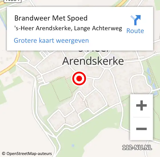 Locatie op kaart van de 112 melding: Brandweer Met Spoed Naar 's-Heer Arendskerke, Lange Achterweg op 3 maart 2024 13:07