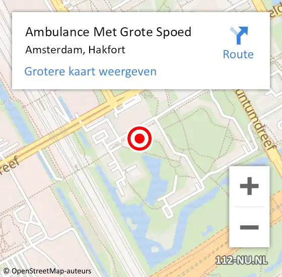 Locatie op kaart van de 112 melding: Ambulance Met Grote Spoed Naar Amsterdam, Hakfort op 3 maart 2024 13:23