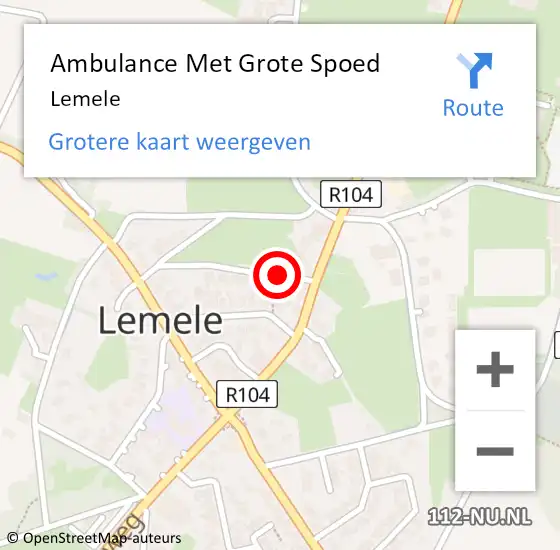 Locatie op kaart van de 112 melding: Ambulance Met Grote Spoed Naar Lemele op 3 maart 2024 13:34